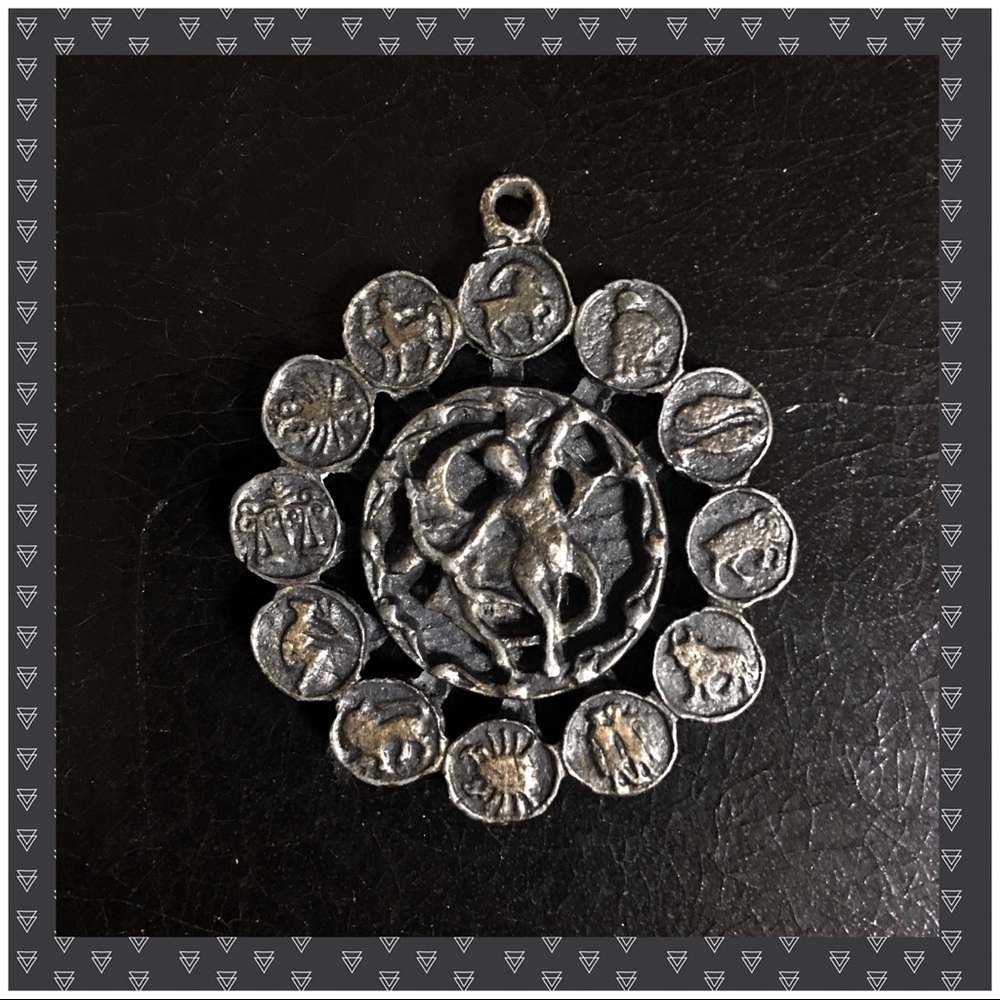 Unique Vintage Sagittarius Zodiac Pendant